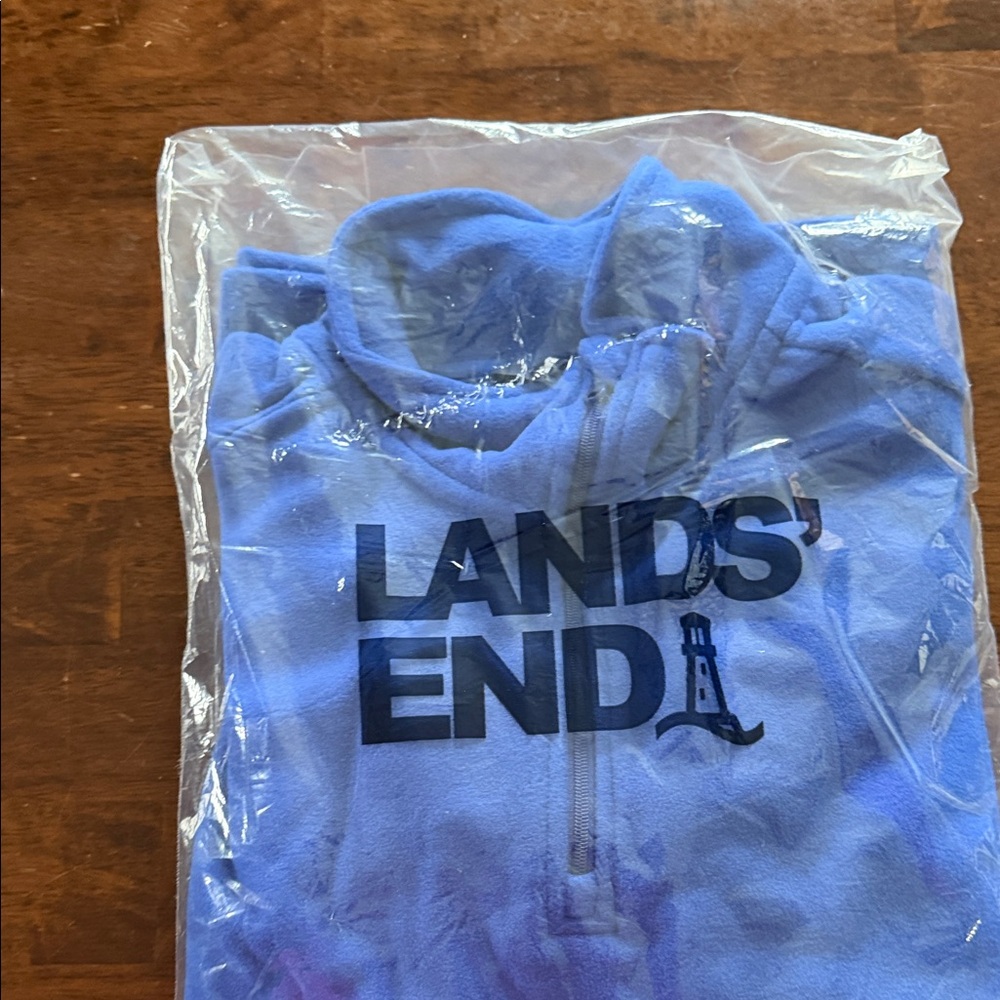 Lands' End Light Blue Fleece 1/2 Zip